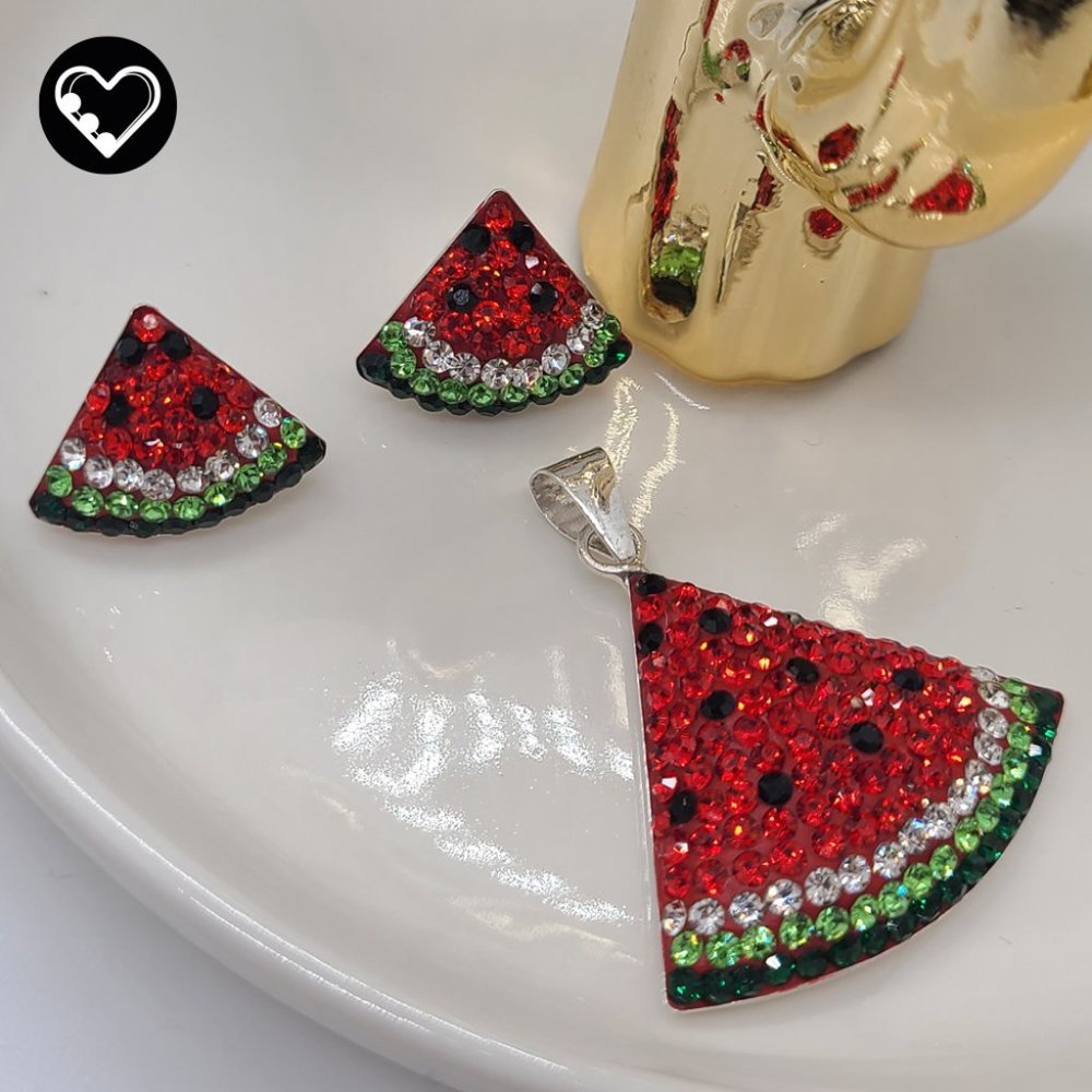 COPY - Watermelon earrings and pendant